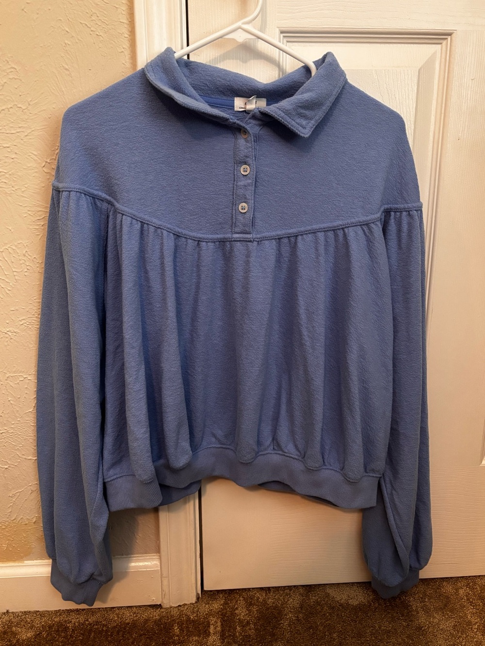 aerie Light Periwinkle Terrycloth Top